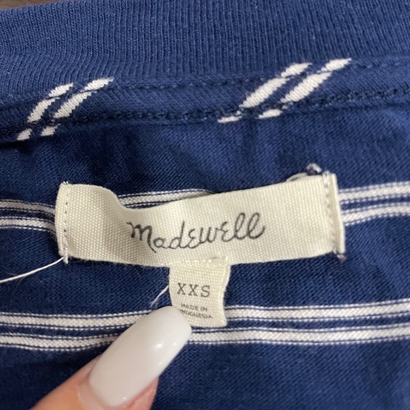 MADEWELL Tee Dress in Epperson Stripe size XXS - Picture 6 of 8